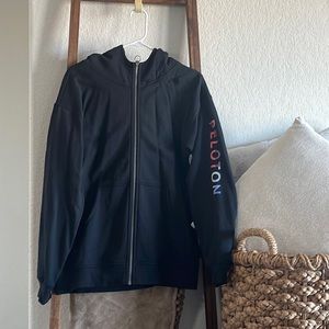 Black zip up hoodie multi colors tie dye PELOTON lulu lemon collaboration